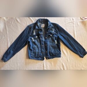 Joe Fresh Distressed Dark Blue Kids Jean Jacket